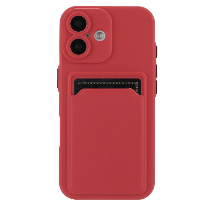 A-One Brand - iPhone 16 Plus Mobilskal Korthållare TPU - Hagtornsröd
