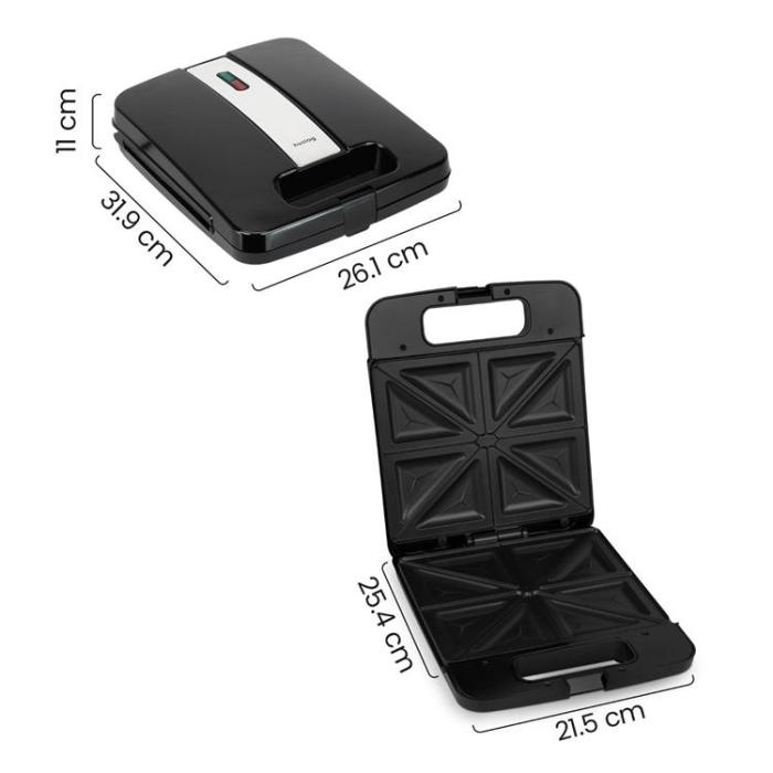 Huslog - Huslog 4-Skivors Smörgåsjärn 1800W HUS1028