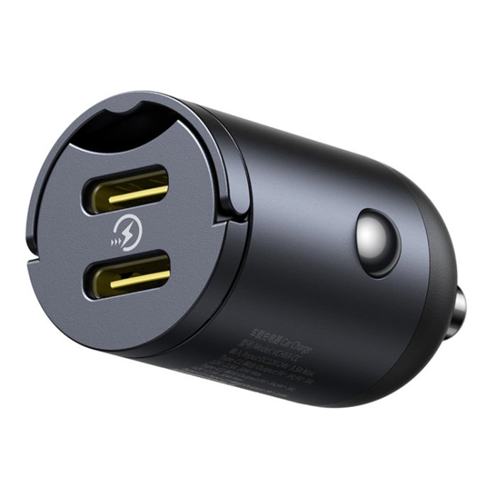 BASEUS - Baseus Billaddare 2x USB-C 30W Tiny Star - Svart