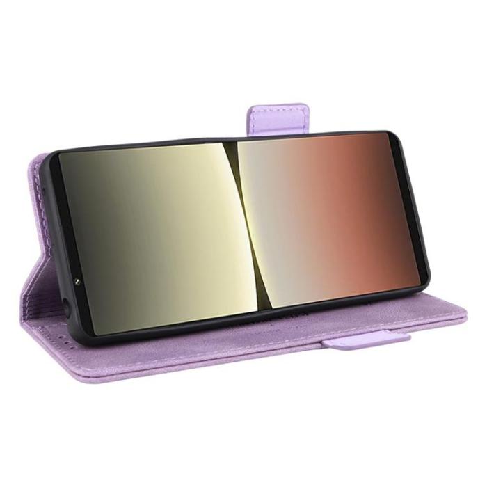 UTGATT1 - Sony Xperia 5 IV Plånboksfodral Decor Magnetic Clasp - Lila
