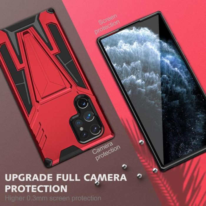 OEM - V-Shaped Kickstand Skal Galaxy S22 Plus - Röd