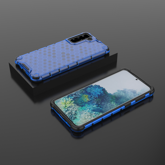 OEM - Galaxy S22 Skal Honeycomb Armored - Blå