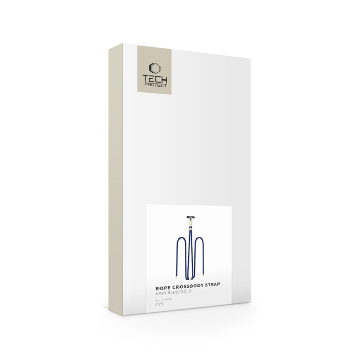 Tech-Protect - Tech-Protect Mobilrem Crossbody C7S - Marinblå/Guld