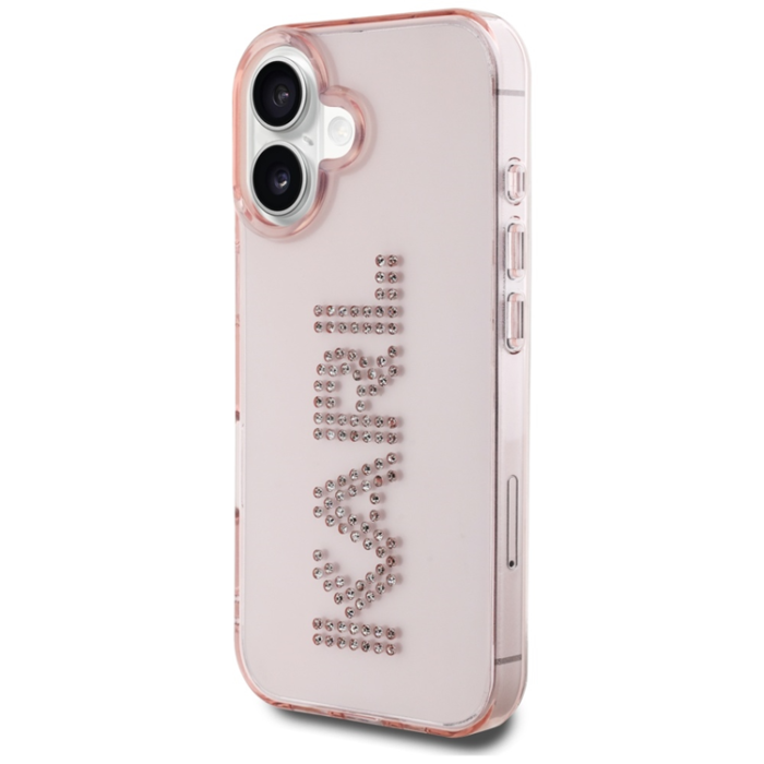 KARL LAGERFELD - Karl Lagerfeld iPhone 16 Mobilskal Rhinestones Logo - Rosa