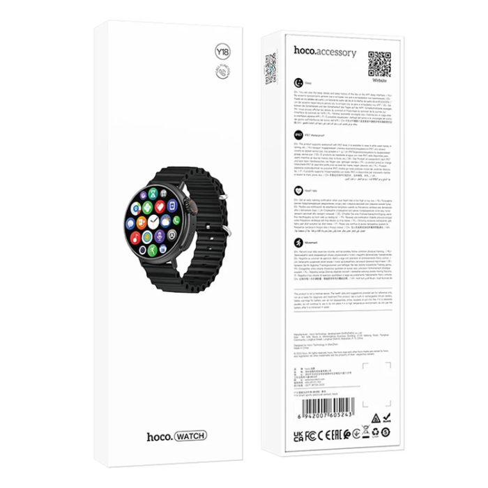 Hoco - Hoco SmartWatch Sport Y18 - Svart