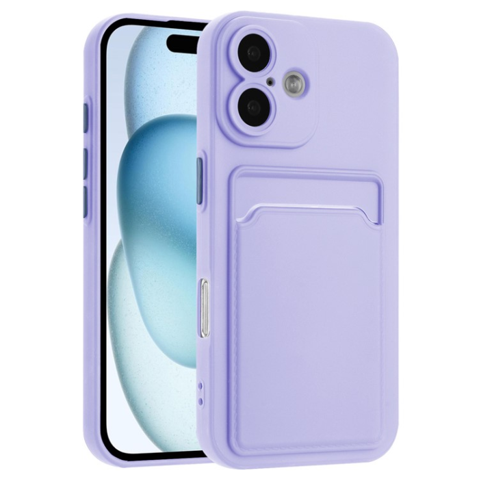 A-One Brand - iPhone 16 Plus Mobilskal Korthållare TPU - Lila