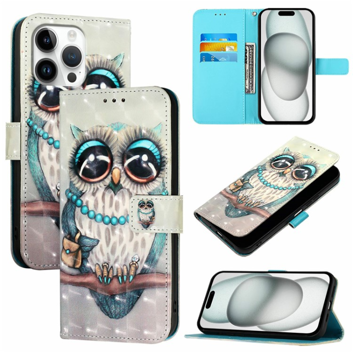 A-One Brand - iPhone 16 Pro Max Plånboksfodral Printing Pattern Med Rem
