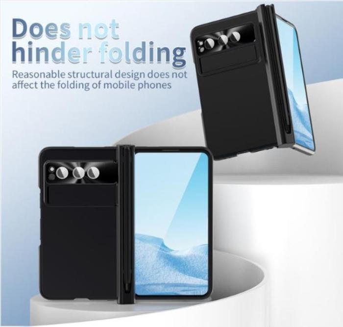 OEM - Google Pixel Fold Mobilskal Electroplating Kickstand med Pennfack - Svart