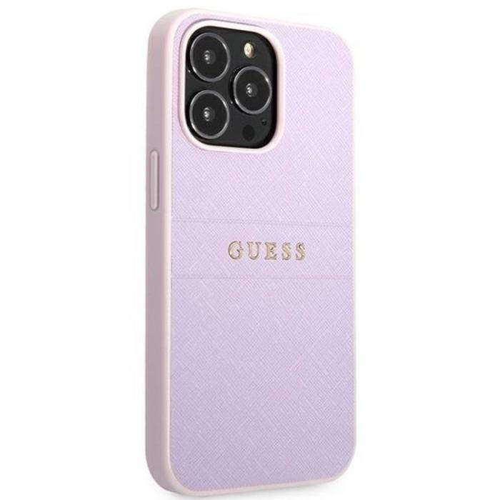 Guess - Guess iPhone 13 Pro Skal Saffiano Hot Stamp & Metal Logo - Lila