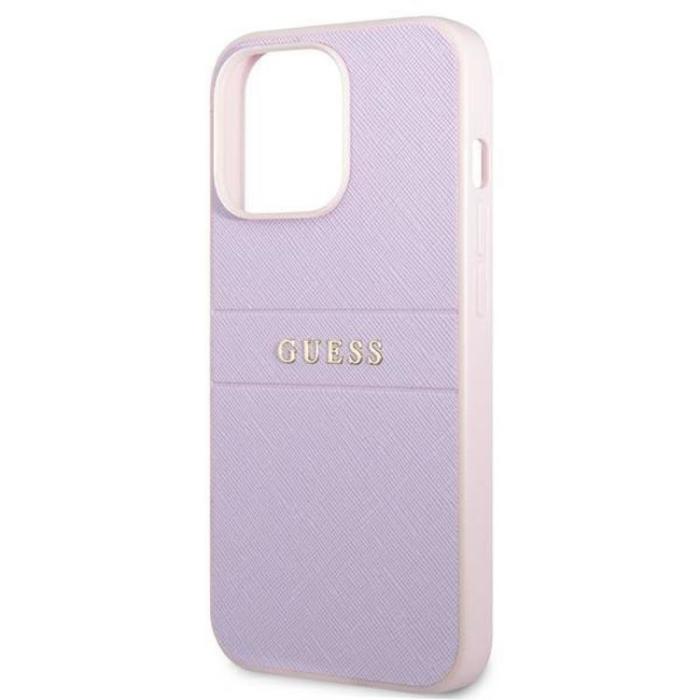 Guess - Guess iPhone 13 Pro Skal Saffiano Hot Stamp & Metal Logo - Lila
