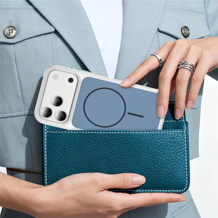 A-One Brand - iPhone 17 Pro Max Mobilskal MagSafe Skin Touch TPU PC - Blå