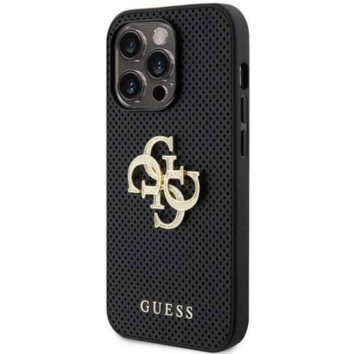 Guess - Guess iPhone 15 Mobilskal Perforated Glitter Logo - Svart