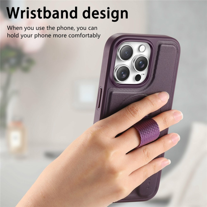 CASENEO - CASENEO iPhone 16 Pro Max Mobilskal MagSafe med Handrem - Lila