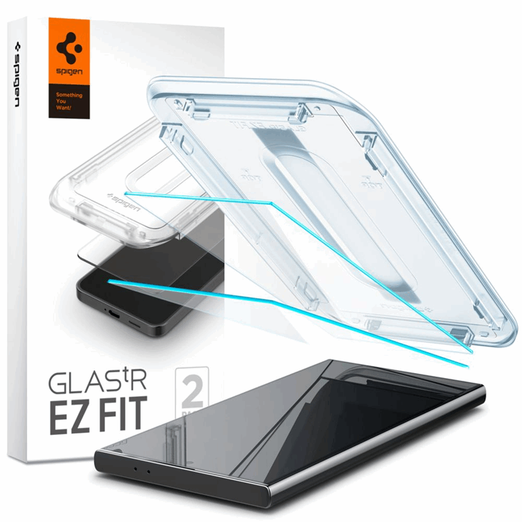 [2-Pack] Spigen Galaxy S24 Ultra Härdat glas Skärmskydd EZ-Fit | 5468 | AlltMobil