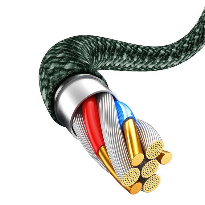 UTGATT1 - Baseus USB-A Till Lightning Kabel 2m - Grön