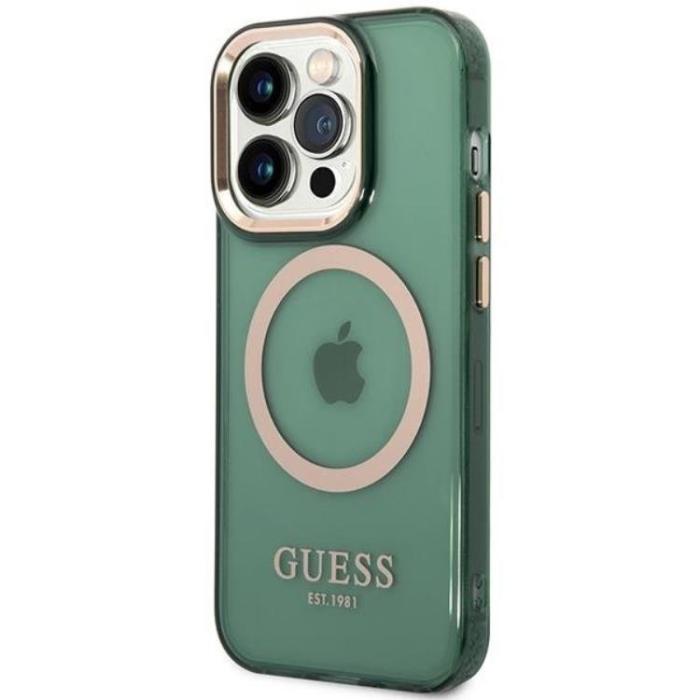 Guess - Guess iPhone 14 Pro Max Mobilskal Magsafe Guld Outline - Khaki