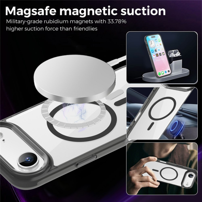 A-One Brand - iPhone Air Mobilskal MagSafe TPU+PC - Transparent Svart