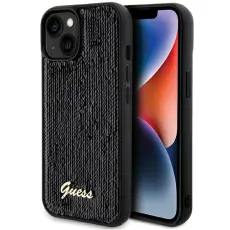Guess - Guess iPhone 14 Skal Sequin Script Metall Svart