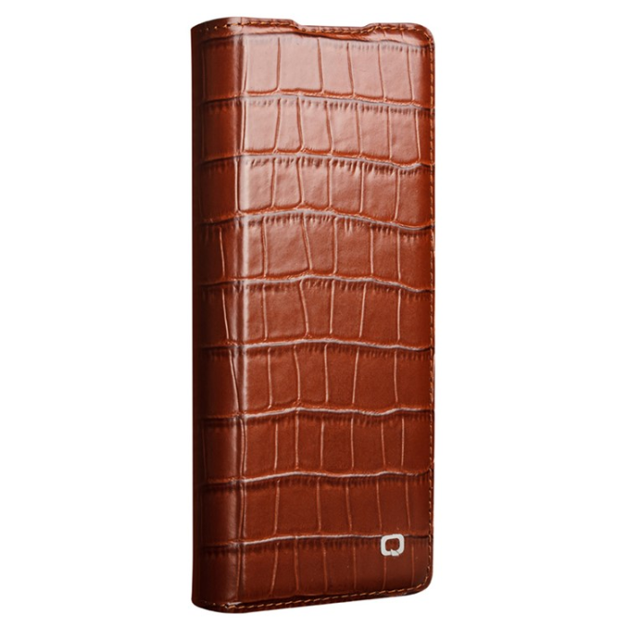 QIALINO - QIALINO Galaxy Z Fold 6 Fodral Äkta Läder Cowhide Crocodile