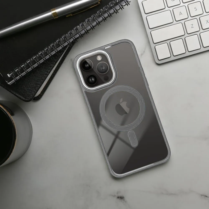 OEM - iPhone 16 Plus Mobilskal Magsafe Color Edge - Titanium Grå