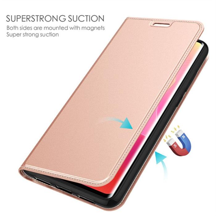 OEM - Mobilskal till Samsung Galaxy S26 PU Läder Telefonmed Ställ - Roséguld