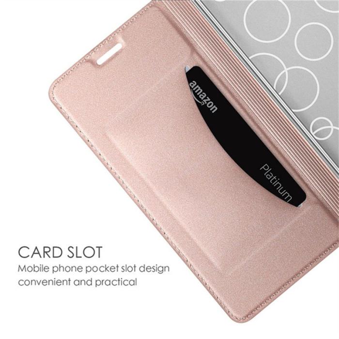 OEM - Mobilskal till Samsung Galaxy S26 PU Läder Telefonmed Ställ - Roséguld
