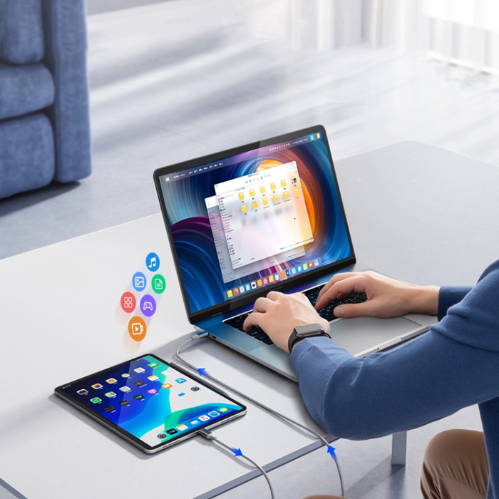 ORICO - Orico USB-C Till USB-C Kabel 100W 5A 1m CDX - Vit
