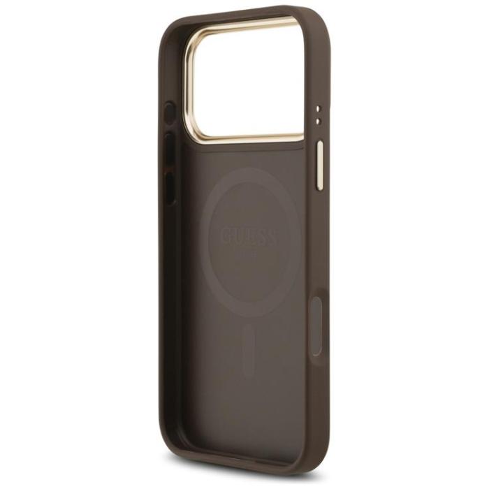 Guess - Guess iPhone 17 Pro Max Mobilskal MagSafe 4G PU Classic Logo - Brun