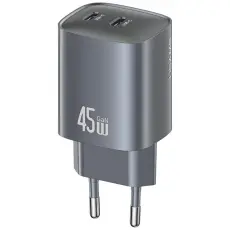 USAMS - USAMS Snabbladdare 45W 2xUSB-C GaN - Tarnish
