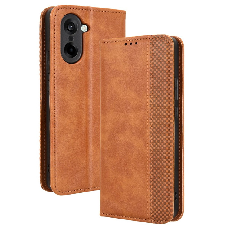 OnePlus Nord CE5 5G Plånboksfodral Retro Texture Konstläder (Brun) | 2353 | AlltMobil