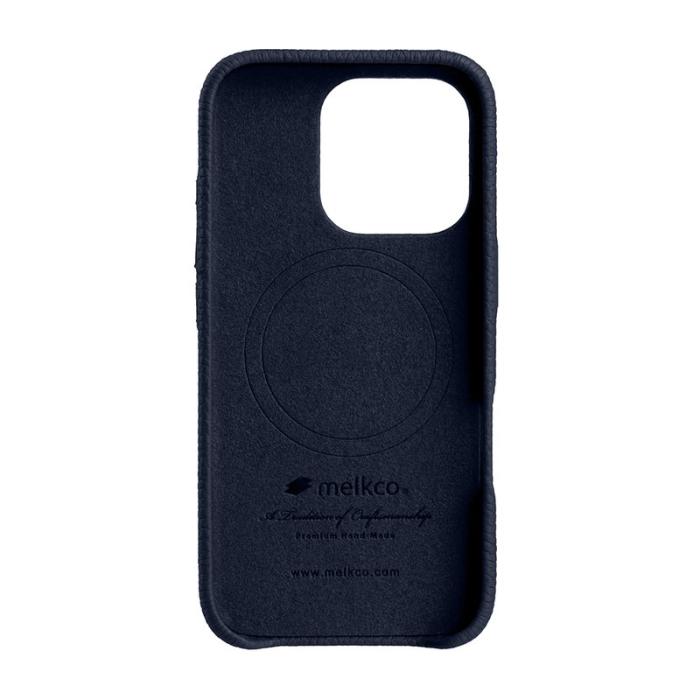 Melkco - MELKCO iPhone 16 Pro Magnetfodral Äkta Läder PC - Blå