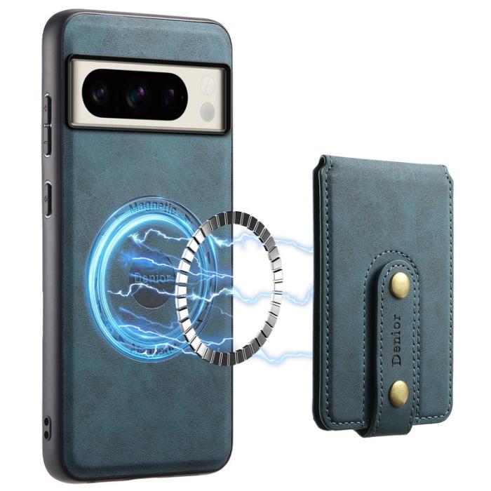 DENIOR - DENIOR D14 Google Pixel 8 Pro Magnetfodral Kortväska PC+TPU Blå