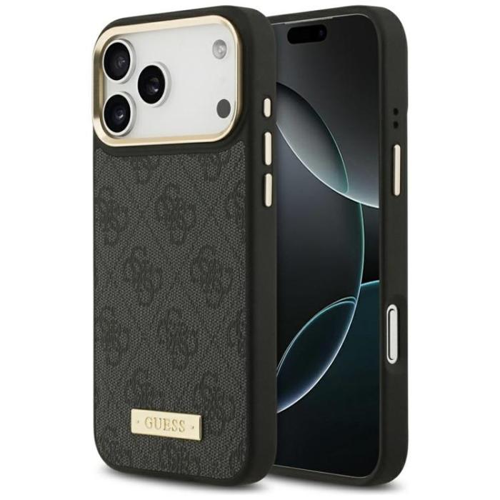 Guess - Guess iPhone 17 Pro Max Mobilskal MagSafe 4G Logo Plate - Svart