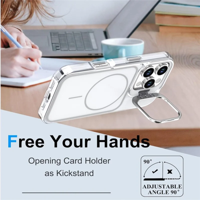 A-One Brand - iPhone 16 Pro Mobilskal MagSafe Lens Kickstand med Handrem