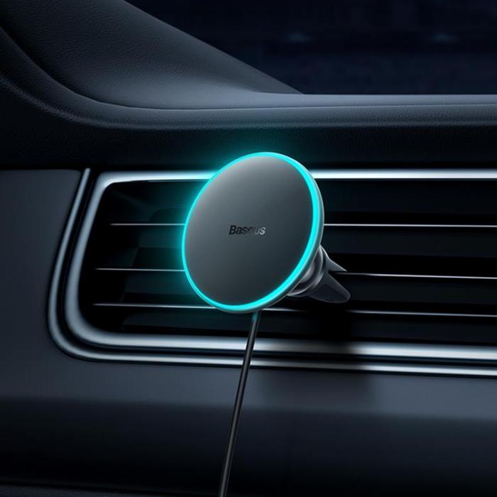 BASEUS - Baseus Magsafe Trådlös Billaddare 15W - Vit