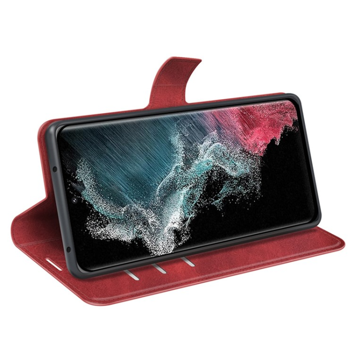 OEM - Galaxy S23 Ultra Plånboksfodral Folio Flip - Röd