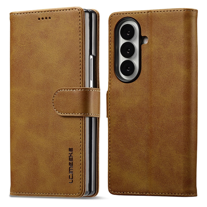 LC.imeeke - Lc.Imeeke Galaxy Z Fold 7 Plånboksfodral Calf Läder - Gul