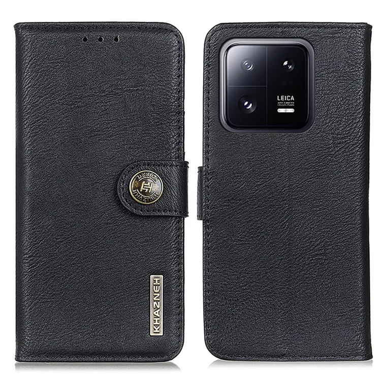 KHAZNEH Xiaomi 13 Plånboksfodral Cowhide - Svart
