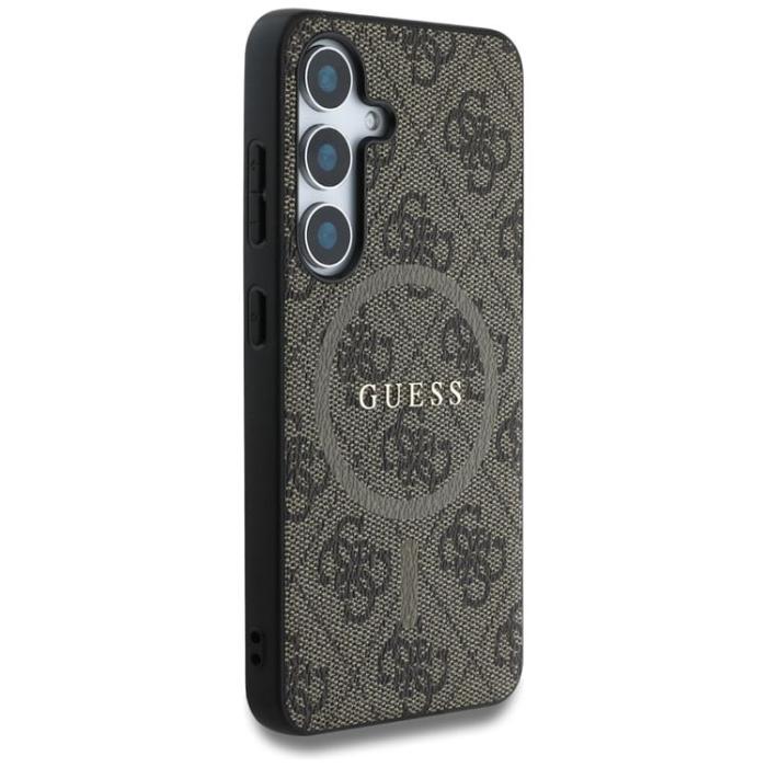 Guess - Guess Galaxy S25 Mobilskal MagSafe 4G Ring Classic Logo - Brun