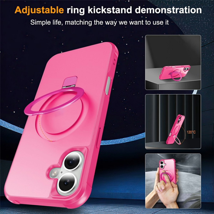 A-One Brand - iPhone 17 Mobilskal MagSafe TPU+PC Kickstand - Rosé