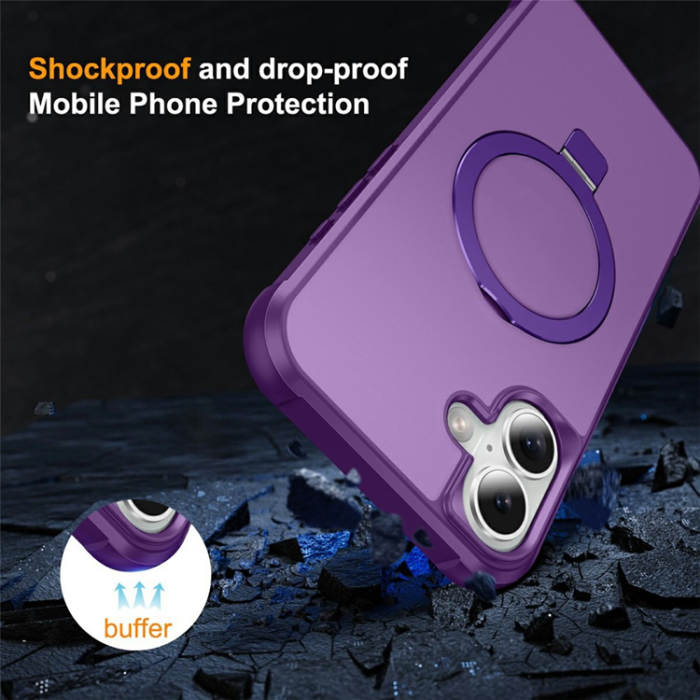 A-One Brand - iPhone 17 Mobilskal MagSafe TPU+PC Kickstand - Lila