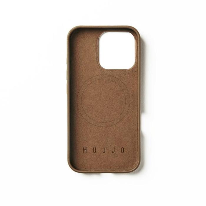 Mujjo - Mujjo iPhone 16 Pro Mobilskal MagSafe Läder - Tan