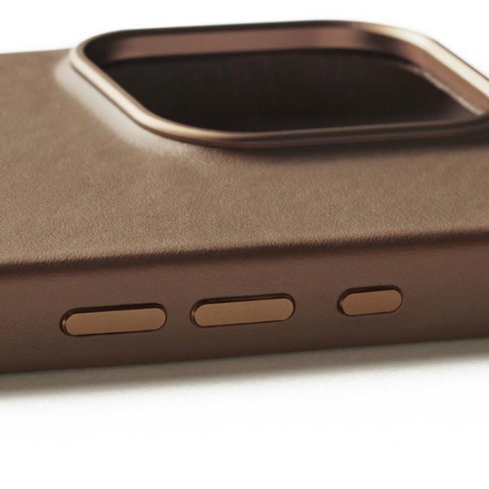Mujjo - Mujjo iPhone 16 Pro Mobilskal MagSafe Läder - Tan