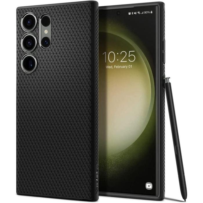 Spigen - Spigen Galaxy S23 Ultra Mobilskal Liquid Air - Matt Svart