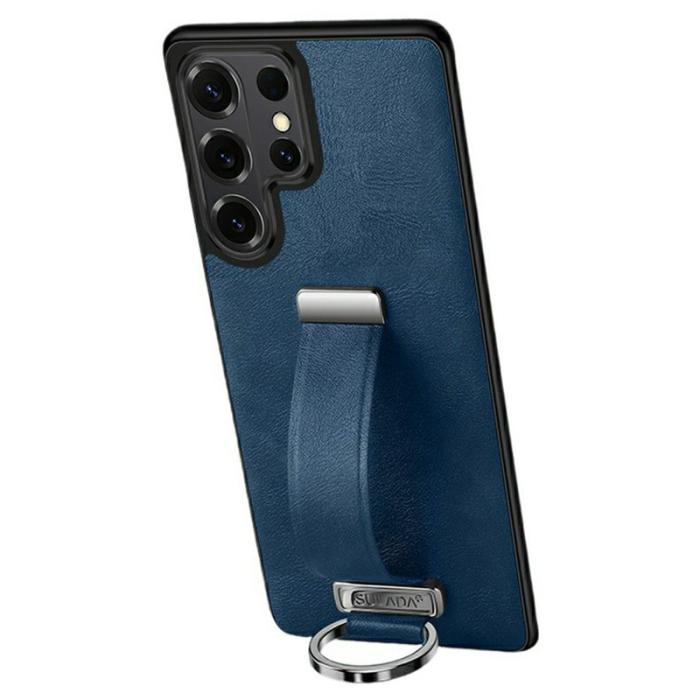 SULADA - Sulada Mobilskal för Samsung Galaxy S26 Ultra Kickstand Konstläder - Blå