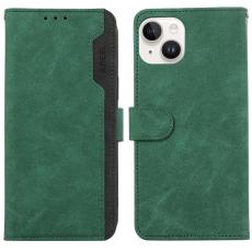 ABEEL - ABEEL iPhone 14 Pl&aring;nboksfodral RFID-Skydd Gr&ouml;n Konstl&auml;der Flip Cover