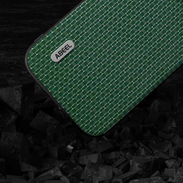 ABEEL - ABEEL iPhone 14 Plånboksfodral Shockproof Äkta Läder Grön