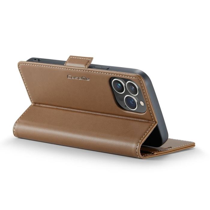 Caseme - CASEME Plånboksfodral Konstläder för iPhone 14 Pro Max - Brun