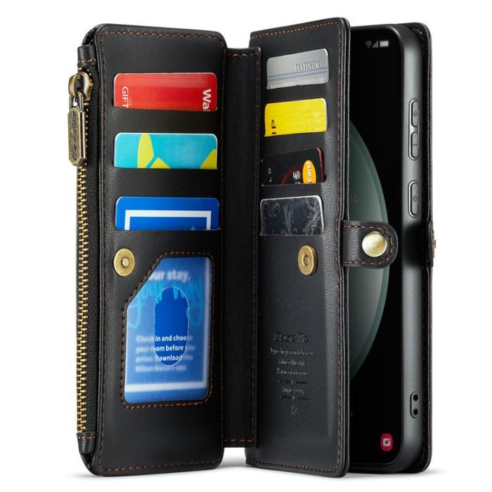 Caseme - CASEME Plånboksfodral Konstläder för Samsung Galaxy S23 FE - Svart