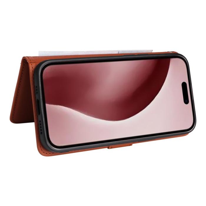 BETOPNICE - BETOPNICE iPhone 16 Pro Plånboksfodral - Avtagbart Konstläder - Brun
